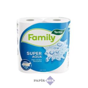   Kéztörlő, tekercses, 2 rétegű, TENTO "Family Super Aqua", fehér