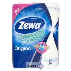   Háztartási papírtörlő, 2 rétegű, 2 tekercses, ZEWA "Wisch&Weg Original"