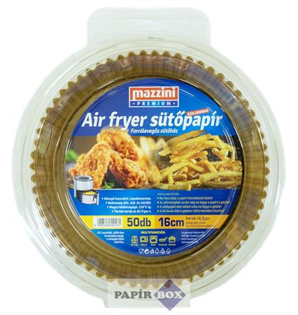 Sütőpapír, szilikonos, Air Fryer készülékhez, kerek, 16 cm, 50 db, MAZZINI "Premium"