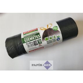   Szemeteszsák, húzófüles, 130 l, 10 db, 75x100 cm, MAZZINI