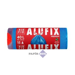   Szemeteszsák, zárószalagos, 40 l, 15 db, 60x60 cm, 20 µ, ALUFIX, kék