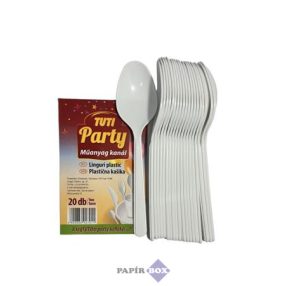 Műanyag kanál, 20 db, TUTI "Party"