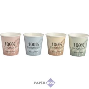   Papírpohár, komposztálható, 2,4 dl, 50 db, vegyes színek