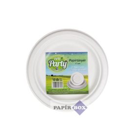   Papírtányér, kerek, desszertes, 17 cm, 10 db, TUTI "Party"