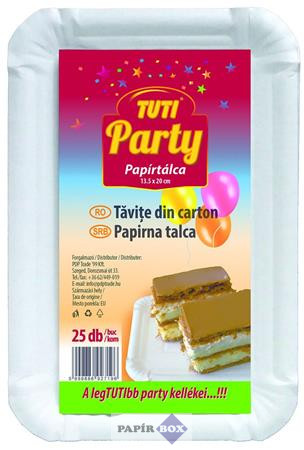 Papírtálca, 13,5 x 20 cm, 25 db, TUTI "Party"