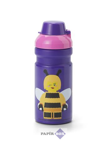 Kulacs, 390 ml, LEGO "Bee", lila-rózsaszín-mintás
