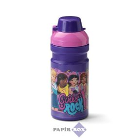   Kulacs, 390 ml, LEGO "Friends", lila-rózsaszín-mintás
