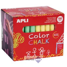 Táblakréta, kerek, 100 darabos, APLI, vegyes színek