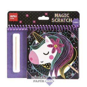   Képkarcoló füzet, APLI Kids "Magic Scratch", unikornis