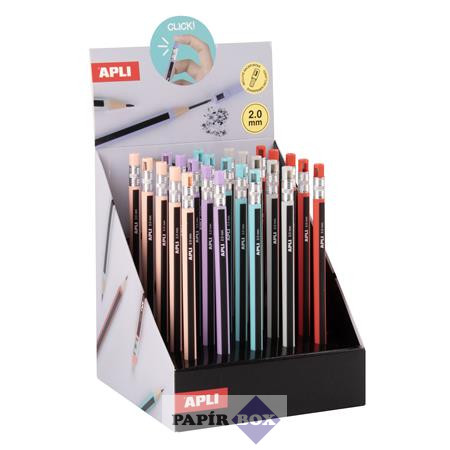 Töltőceruza, mechanikus, 2 mm, hegyezővel, ceruzahatású, APLI