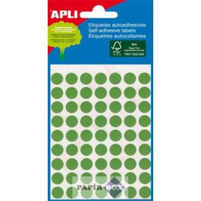   Etikett, 8 mm kör, kézzel írható, színes, APLI, zöld, 288 etikett/csomag