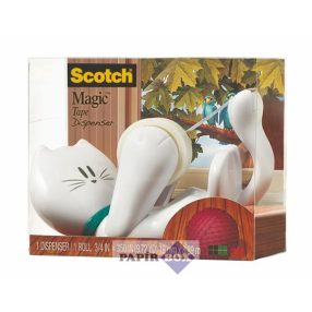   Ragasztószalag adagoló, asztali, feltöltött, 3M SCOTCH "C39", cica