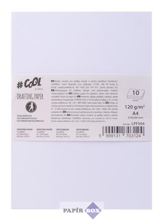 Rajzlap, famentes, A/4, 120 g/m2, COOL BY VICTORIA, 10 lap/csg