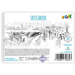   Vázlatfüzet, famentes, B4, spirál, 32 lap, COOL BY VICTORIA