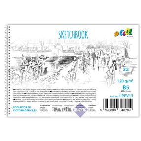   Vázlatfüzet, famentes, B5, spirál, 32 lap, COOL BY VICTORIA