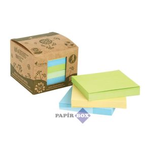   Öntapadós jegyzettömbtorony, 75x75 mm, 6x100 lap, környezetbarát, VICTORIA "Green"