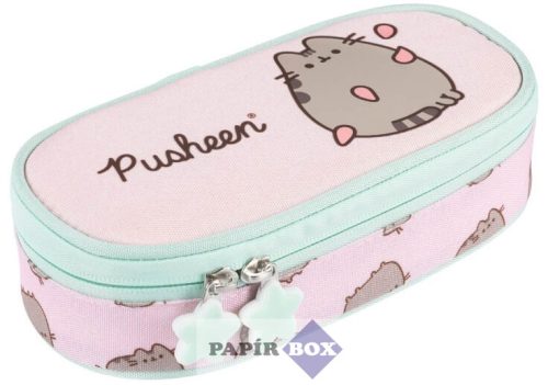 Tolltartó, Pusheen cicás, bedobós, ovális, rózsaszín