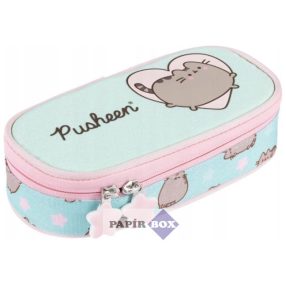 Tolltartó, Pusheen cicás, bedobós, ovális, mentazöld