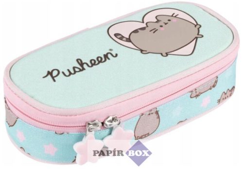 Tolltartó, Pusheen cicás, bedobós, ovális, mentazöld