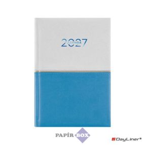   Naptár, tervező, 2027., B/6, heti, DAYLINER "Contrast", fehér-világoskék