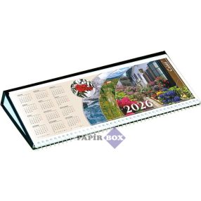   Asztali naptár, 2026., fekvő, CSÍZIÓ "Öko", fekete