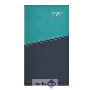   Zsebnaptár, álló elrendezésű, TOPTIMER "Duplex", türkiz-kék