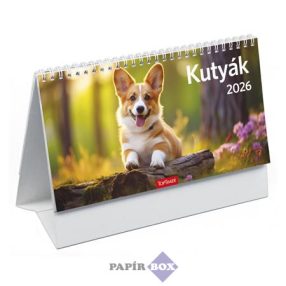   Asztali naptár, 2026., álló, TOPTIMER, "Kutyák"