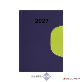   Naptár, tervező, 2027., B/6, heti, DAYLINER "Memphis", kék-zöld