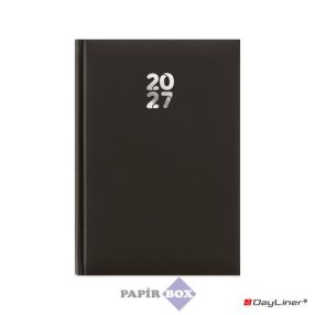   Naptár, tervező, 2027., A/5, heti, DAYLINER, "Pannon", fekete