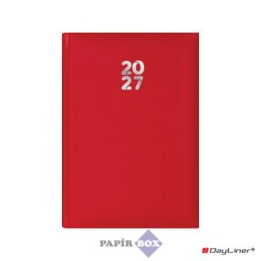   Naptár, tervező, 2027., A/5, heti, DAYLINER, "Pannon", piros