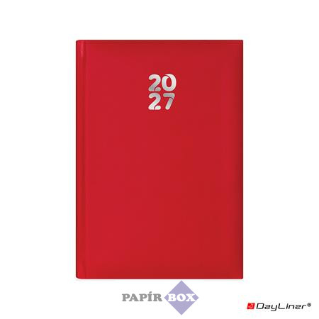 Naptár, tervező, 2027., A/5, heti, DAYLINER, "Pannon", piros