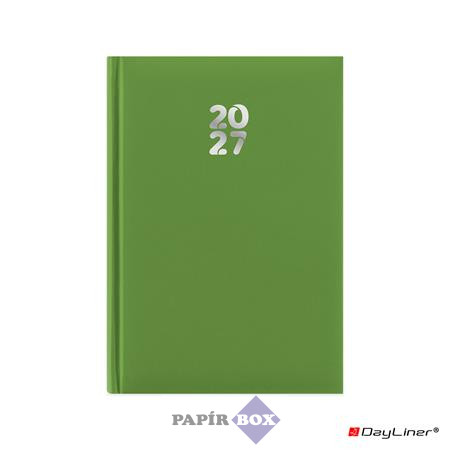 Naptár, tervező, 2027., A/5, heti, DAYLINER, "Pannon", világoszöld