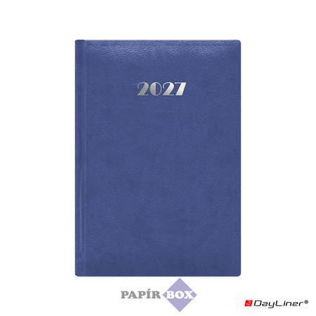 Naptár, tervező, 2027., A/5, napi, DAYLINER, "Pellana", kék