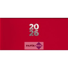   Zsebnaptár, fekvő elrendezésű, DAYLINER, "Pannon", piros
