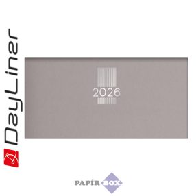   Zsebnaptár, fekvő elrendezésű, DAYLINER, "Pannon", szürke