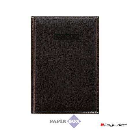 Naptár, tervező, 2027., A/5, napi, DAYLINER, "Sherwood", fekete