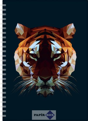 Naptár, tervező, A/5, heti, DAYLINER, "InSpiral", tiger