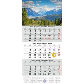   Naptár, speditőr, 2026. három hónapos, egy tömbös, DAYLINER