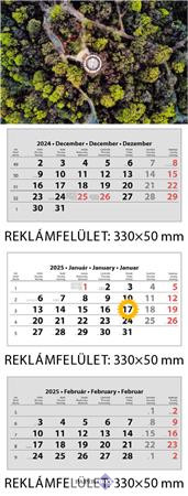 Speditőr naptár 2025. három hónapos, három tömbös, DAYLINER, vegyes fejrész