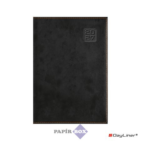 Naptár, tervező, 2027, B/6, heti, DAYLINER "Square", fekete