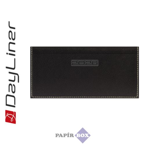 Zsebnaptár, fekvő elrendezésű, DAYLINER, "Sherwood", fekete