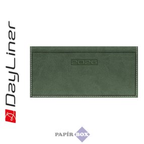   Zsebnaptár, fekvő elrendezésű, DAYLINER, "Sherwood", zöld