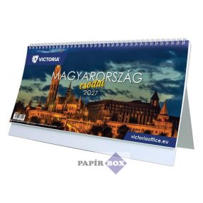   Naptár, asztali, álló, VICTORIA OFFICE "Magyarország Csodái" (2027 évi)