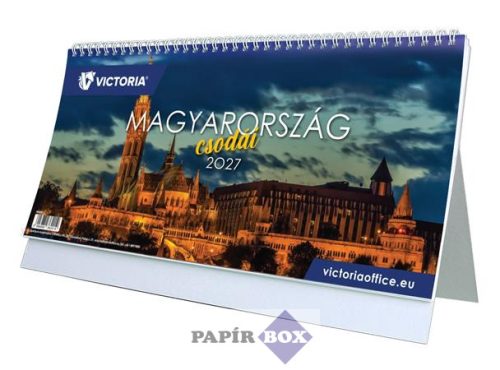 Naptár, asztali, álló, VICTORIA OFFICE "Magyarország Csodái" (2027 évi)