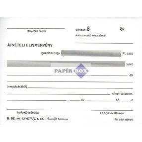 B.13-67/V Átvételi elismervény A/6 50x3, Victoria