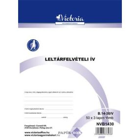   B.14-30 Nyomtatvány, leltárfelvételi ív, 50x3, A/4, VICTORIA PAPER