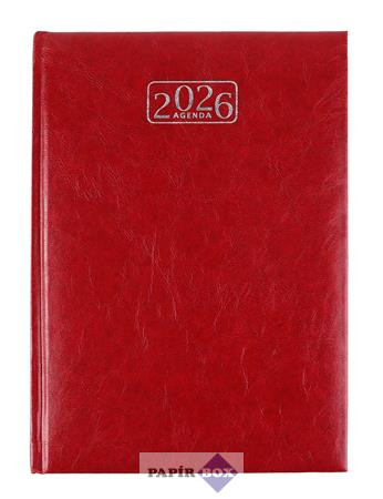 Naptár, tervező, A/5, napi, VICTORIA OFFICE "Chrono", bordó (2026 évi)