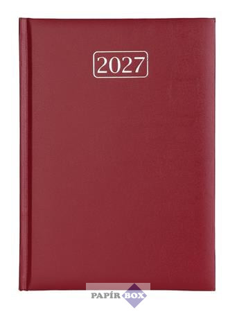 Naptár, tervező, A/5, napi, VICTORIA OFFICE "Chrono", bordó (2027 évi)