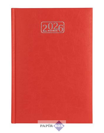 Naptár, tervező, A/5, napi, VICTORIA OFFICE "Chrono", piros (2026 évi)