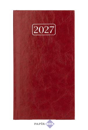 Zsebnaptár, álló elrendezésű, VICTORIA OFFICE "Chrono", bordó (2027. évi)